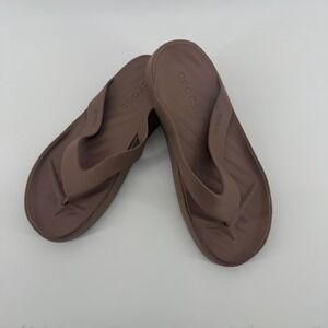 Crocs Mellow Recovery Flip Flop Sandal Size 8 Brown Womens Comfort Casual